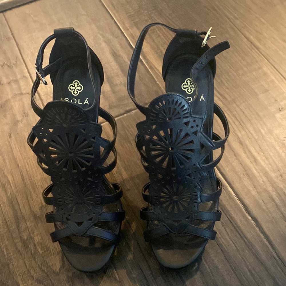 Black Isola sandals 4inch heels